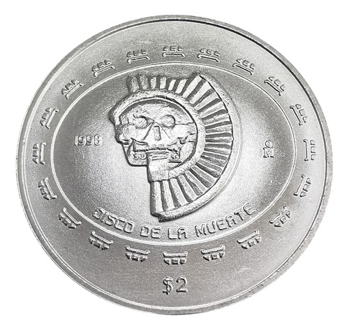 Moneda 1/2 Onza Plata Año 1998 Mo Disco De La Muerte $2