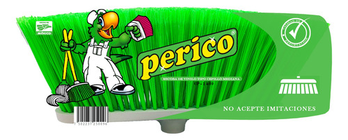 1 Escoba D Vinilo Tipo Cepillo Mediano P140 Perico C/baston