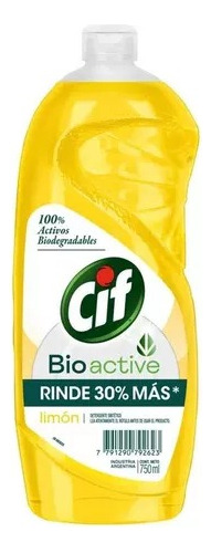 Detergente Cif Bioativo Limão Unidade 750 Ml