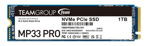 Unidad De Estado Solido Ssd M.2 1tb Teamgroup Mp33 Pro Nvme