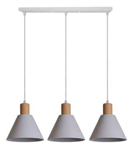 Lámpara Colgante Moderna Blanca Con 3 Cabezas