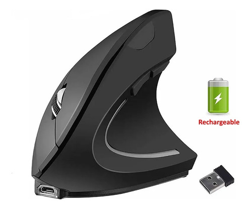 Mouse Vertical Recargable Ergonomico 2.4ghz De 6 Botones