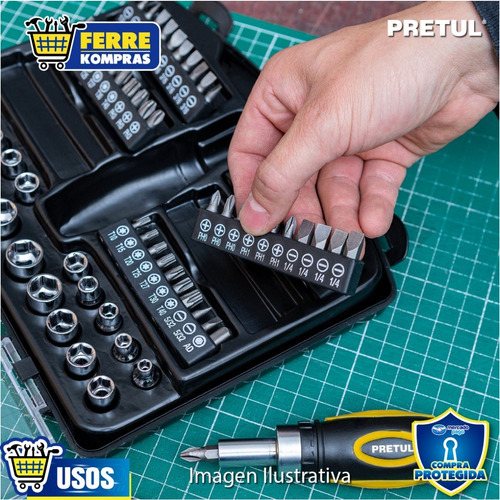 Juego De Dados, Cuadro 1/4', 81 Piezas, Pretul 23972