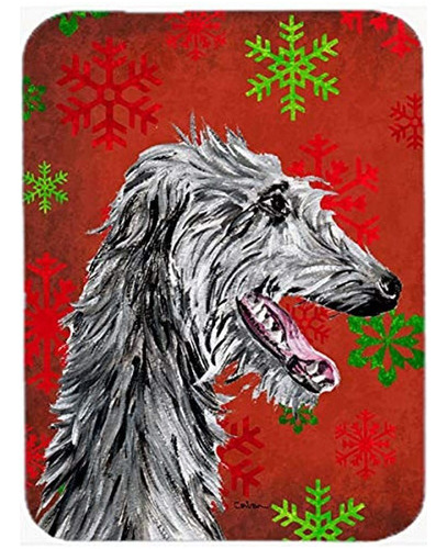 Caroline Tesoros De Deerhound Escoces Rojo Copos De Nieve D