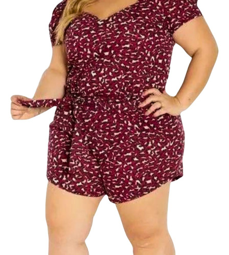 Short Feminino Onça Pink Clochard Cintura Alta Plus Size