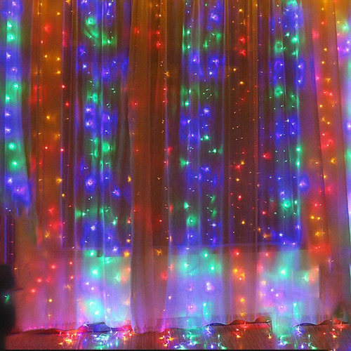 Imagen 3 de 8 de Cortina Led Rgb Conexión Usb Con Control Remoto 3x3 Mts