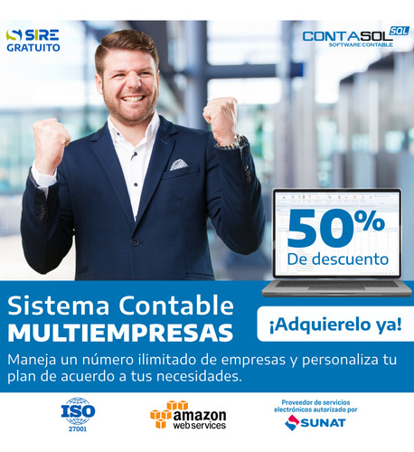 Software Contable Multiempresas + Sire Licencia 1 Año 2 Pcs