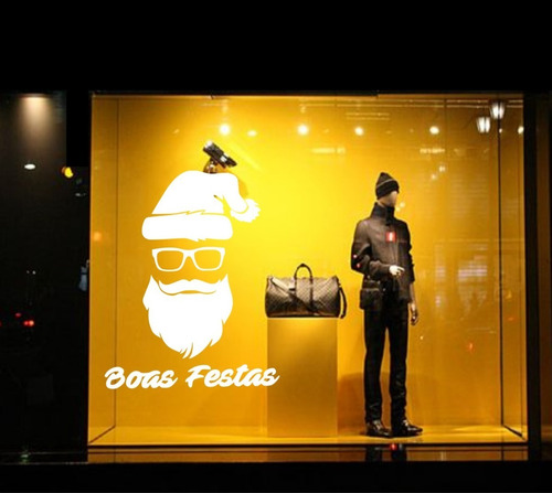 Vitrine Adesivo Natal Papai Noel Md5 Loja Decoração Hipster