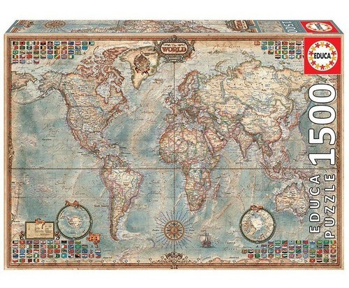 Puzzle Rompecabeza Educa X 1500 El Mundo Mapa Politico 16005