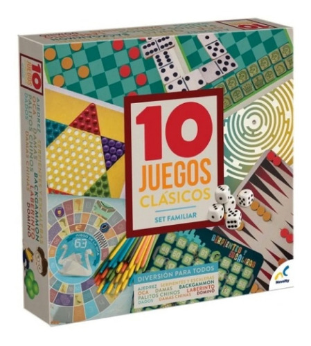 10 Juegos Clasicos Set Familiar - Novelty - Juegos De Mesa