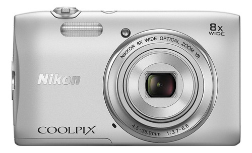 Nikon Coolpix S Cámara Digital De 20.1 Mp Con Zoom 8x Lent. Color Plateado