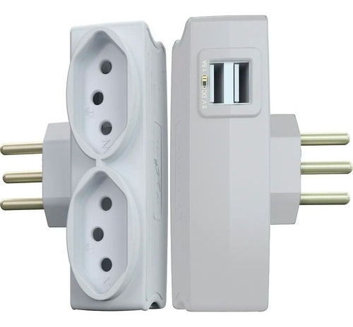 Carregador De Tomada 2 Usb + 2t 10a Dn1648 - Legrand