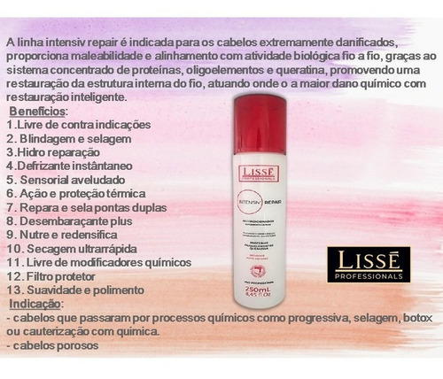 2 Máscara Nutrição Pro 2,5k + Reconstrutor Spray Lissé
