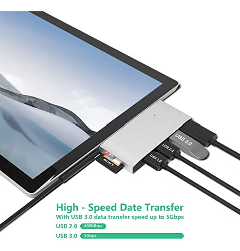 Estación De Acoplamiento Usb Surface Pro 4/5/6, Surface Pro