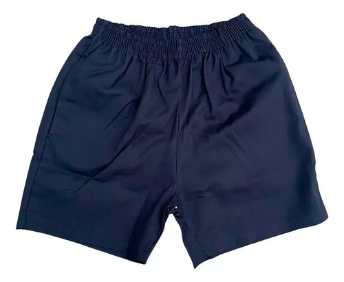 Short Gabardina Colegial Azul Blanco Unisex Todos Los Talles