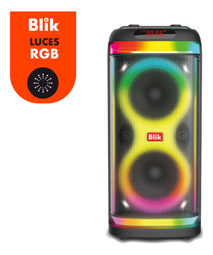 Parlante Bluetooth Karaoke Blik Lightmax6 Color Negro