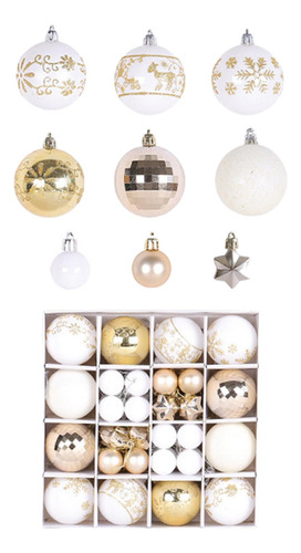44 Uds Bolas De Navidad Adornos Con Cuerda Bolas Decorativas