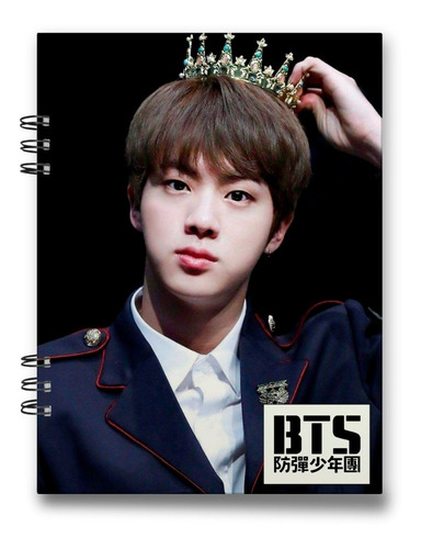 Imagen 2 de 5 de Bts Cuaderno Jin 15x20 Cms Media Carta 100 Hojas Cuadros