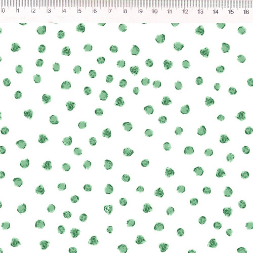 Tecido Sarja 100% Algodão Estampas - Coleção Põe Na Mesa Cor Poá Verde
