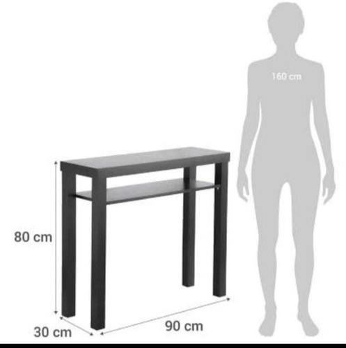 Imagen 8 de 8 de Mesa De Arrimo Palermo Chocolate 90x30x80 Cm Madera