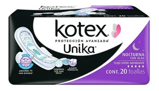 Kotex Toallas Higiénicas Unika Nocturna Con Alas