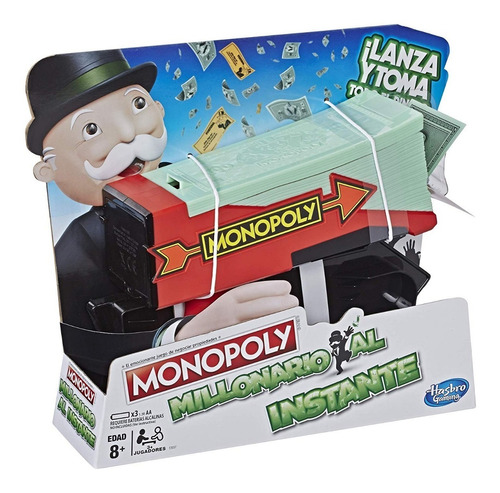 Imagen 1 de 4 de Hasbro Gaming Monopoly Millonario Al Instante Juego Original