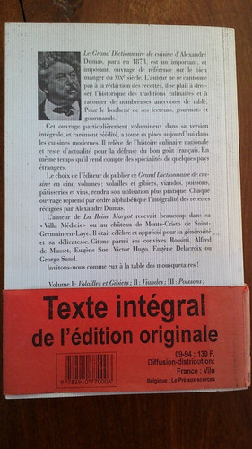 Le Grand Dictionnaire De Cuisine - Alexandre Dumas