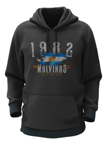 Buzo Hoodie Algodón Homenaje Malvinas Argentinas Mod 34