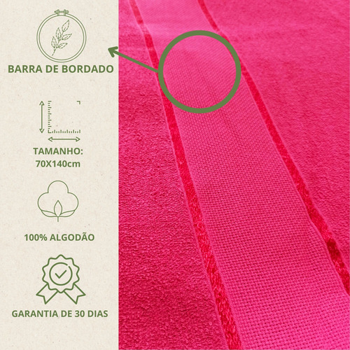 Kit 5 Toalhas De Banho Grande Macia 100% Algodão 65x125cm
