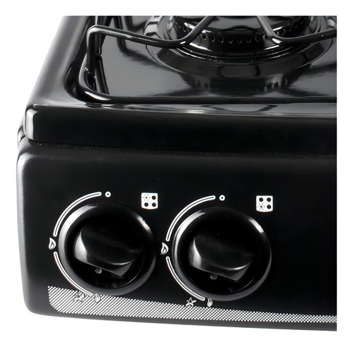 Estufa De Sobreponer Abba 4 Puestos Mixta Glp Sm 400-2 N Ql Color Negro