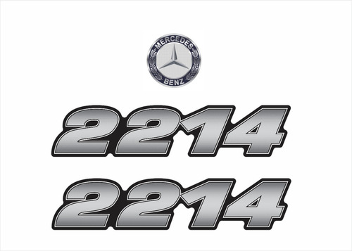 Kit Adesivos Compatível Mercedes Benz 2214 Emblema Krt140