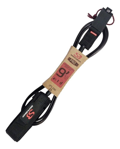 Leash Silverbay Longboard Pro 9' 6,5mm Joelho Preto