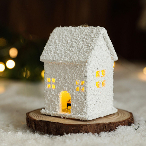 4 Adorno De Casa De Árbol De Navidad, Casa Con Nieve Estilo