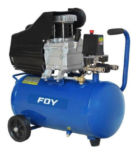 Compresor de aire eléctrico portátil FOY COMP325 monofásico 25L 1.5hp 127V 60Hz azul