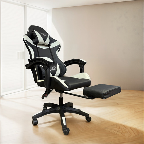 Silla Gamer Stream Con Apoya Pies Eco Cuero Baires4