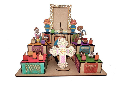 Rompecabezas 3d Madera Altar Ofrenda De Muertos Coco