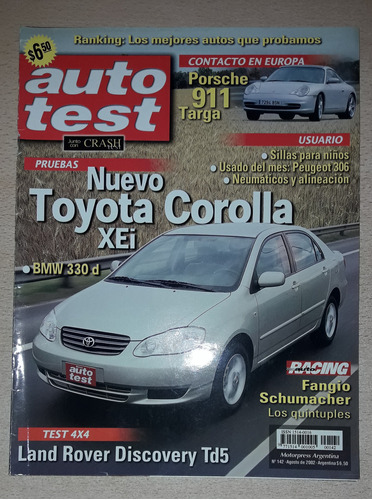 Revista Autotest N°142 Agosto 2002 Nuevo Toyota Corolla Xei
