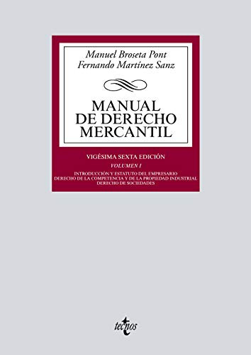 Libro Manual De Derecho Mercantil Volumen I De Manuel Broset