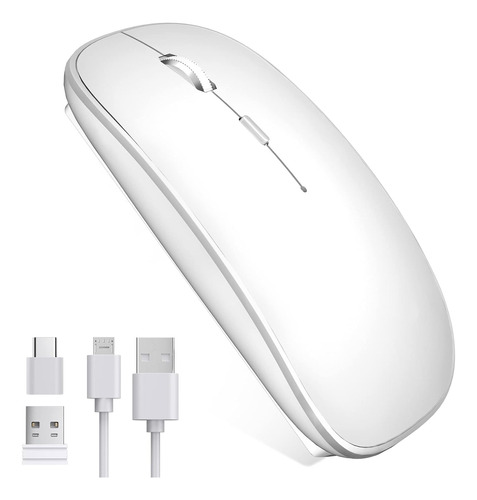 Mouse Inalámbrico Leolee Recargable 2.4g Optico Silencioso