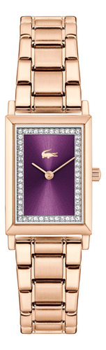 Lacoste Reloj Mujer Catherine 2001405 20.7mm Dorado Fondo Violeta Oscuro