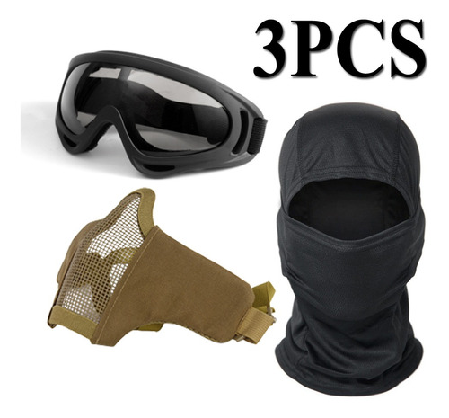 Pasamontaña+pantalla Para Protección Airsoft, Gafas