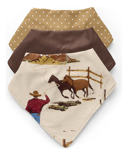 Sweet Jojo Designs Western Cowboy - Baberos Tipo Bandana Par