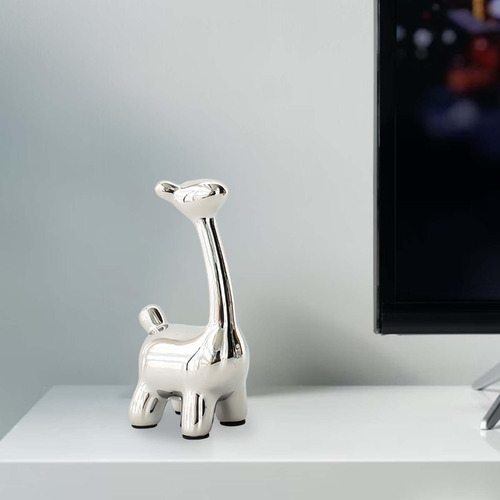 Deer Figurine Animal Statue 8cmx14cm 8cmx14cm Argent