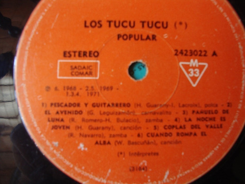 Sin Tapa Disco Los Tucu Tucu Popular F0