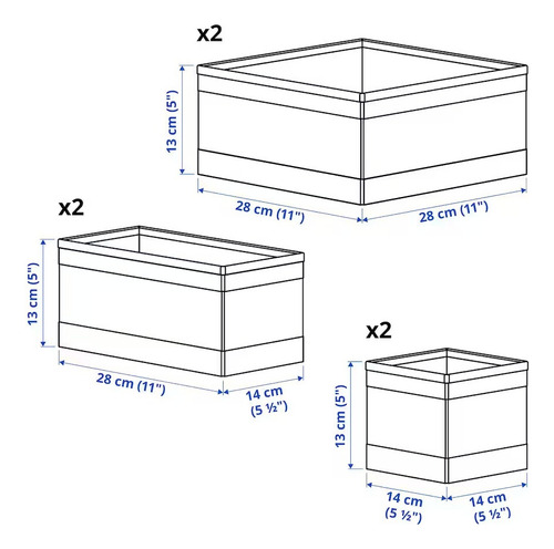 Ikea Skubb Set De 6 Cajas De Tela Organizadoras Para Ropa