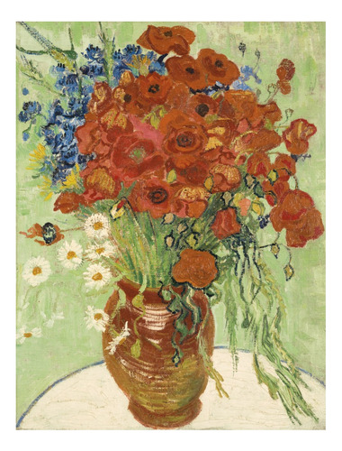 Van Gogh Florero Con Margaritas Y Amapolas - Lámina 45x30 Cm