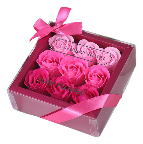 5 Juego De Jabón De Flores De Rosas En Caja De Degradado