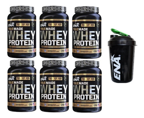 Whey Protein True Made De 1kg Por 6 Unidades+vaso Shaker