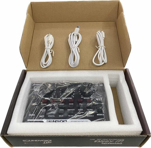 Interface Áudio Soundcasting 300 P/ Celular Microfone Novo
