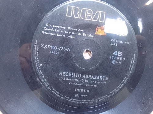 Vinilo Single Perla Necesito Abrazarte 